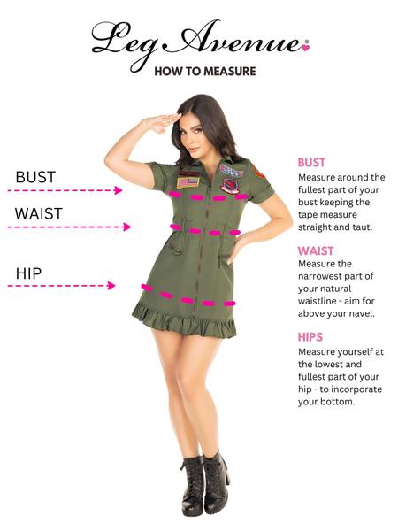 Imagem de Vestido Costume Leg Avenue Top Gun Flight para mulheres cáqui S