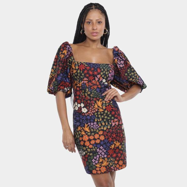 Vestido Curto Farm Jardim De Morango Vestido Curto Farm Jardim De Morango