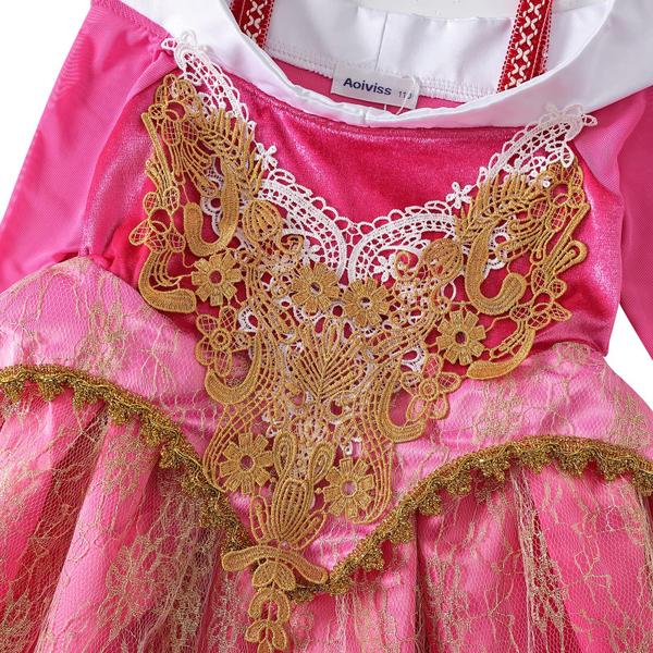 Imagem de Vestido de fantasia Aoiviss Girls Princess Pink com acessórios