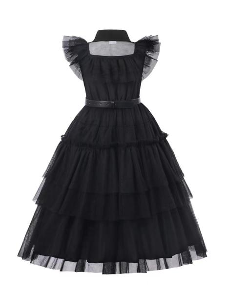 Imagem de Vestido de fantasia RUXINRUA Wednesday Addams 5-6 anos com acessórios