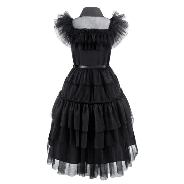 Imagem de Vestido de fantasia Zalongye preto para meninas, festa de Halloween de 4 a 13 anos