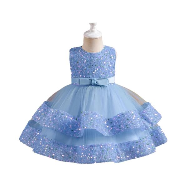 Imagem de Vestido de Festa de Tule com Lantejoulas para Meninas - Vestido de Princesa sem Mangas