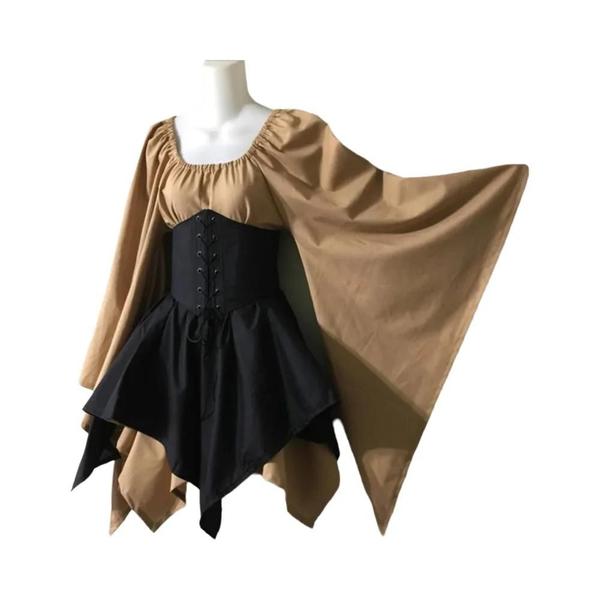 Imagem de Vestido de Festa Halloween Cosplay Feminino - Princesa Elfa Fada Vintage