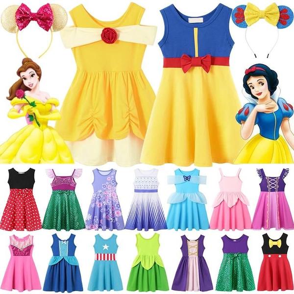 Imagem de Vestido de Festa Infantil Cosplay - Mickey, Branca de Neve, Sereia, Belle e Rapunzel (2024)