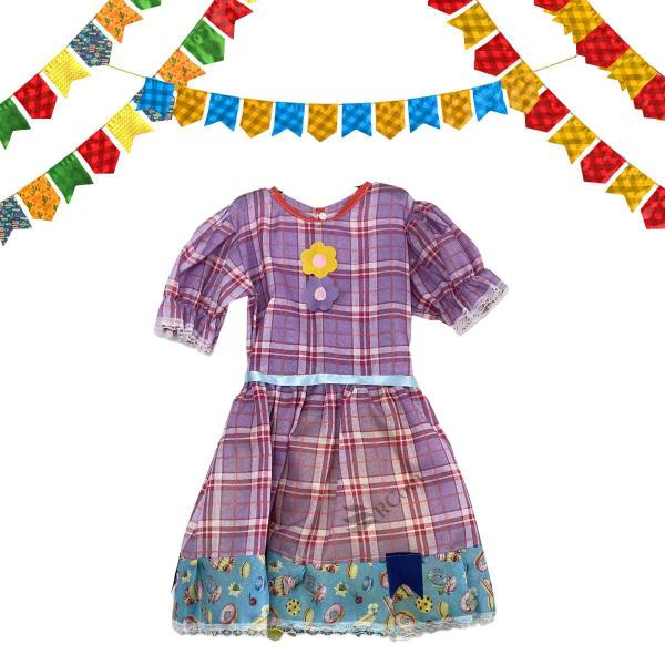 Imagem de Vestido De Festa Junina Caipira Criança São João Fantasia Infantil 3 a 8 Anos Tamanhos P M G