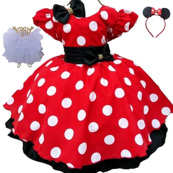 Imagem de Vestido  de festa Minnie mini aniversario Minnie com tiara e saiote  JM0077