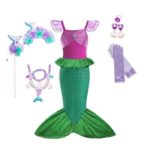 Imagem de Vestido de Princesa Ariel - Traje de Sereia para Meninas - Festa de Aniversário