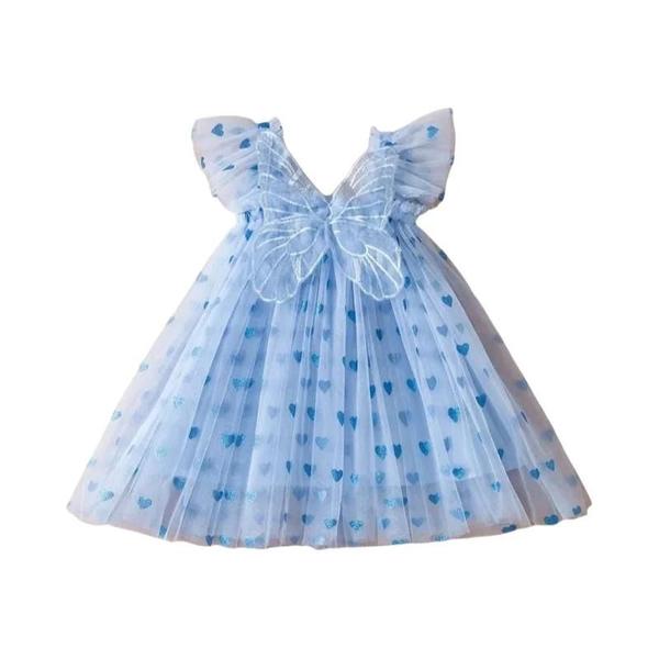 Imagem de Vestido de Princesa Infantil com Asas de Borboleta - Tule Puff Manga Floral para Dança