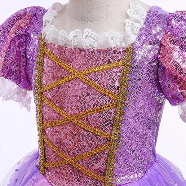 Imagem de Vestido de Princesa Rapunzel - Fantasia Infantil para Carnaval e Festa