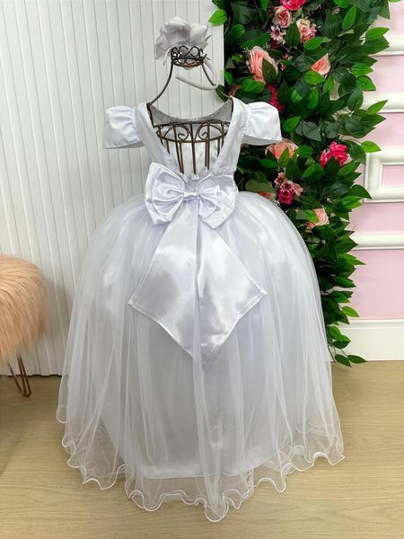 Vestido De Florista De Casamento Branco Vestido Enjoy Longo