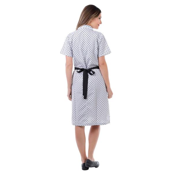 Imagem de Vestido Estampado em Tecido Algodão Com Avental  para  Copeira, Arrumadeira, Doméstica