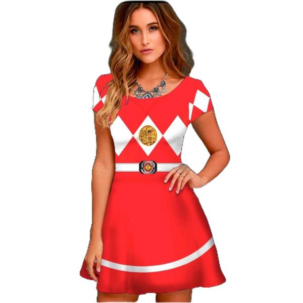 Imagem de Vestido Fantasia Adulto Power Ranger Vermelho