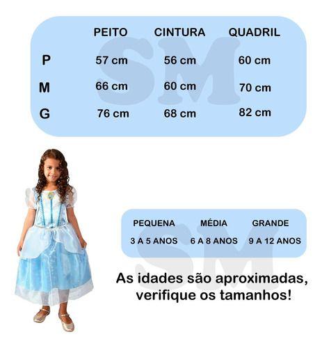 Imagem de Vestido Fantasia  Azul Princesa Cinderela Disney Tam P