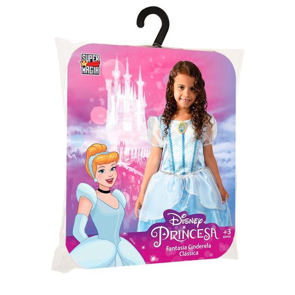 Imagem de Vestido Fantasia  Azul Princesa Cinderela Disney Tam P