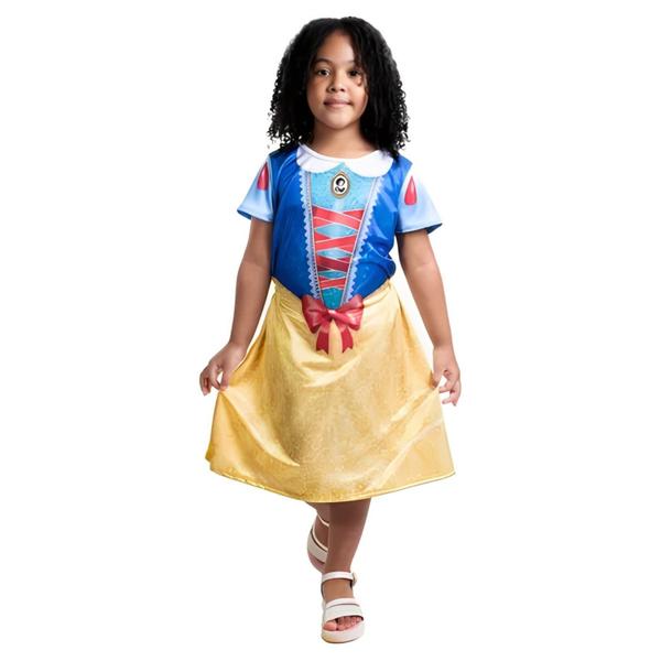 Imagem de Vestido-fantasia branca de neve pop licenciada infantil disn