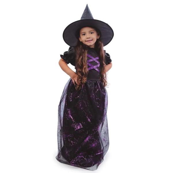 Imagem de Vestido Fantasia Bruxinha com Chapéu Halloween