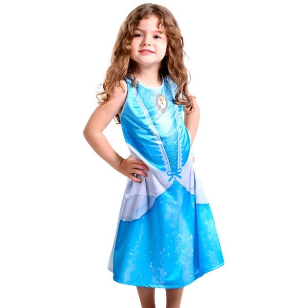 Imagem de Vestido-fantasia cinderela pop licenciada infantil disney