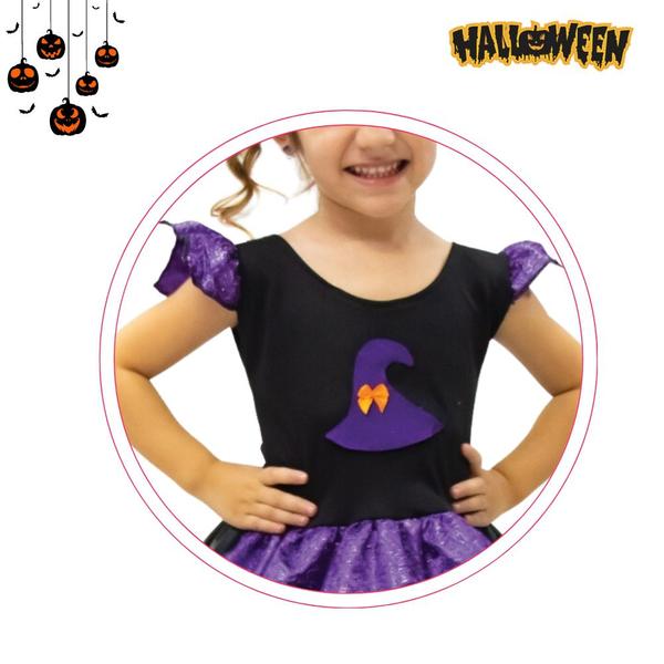 Imagem de Vestido Fantasia Infantil Hallowen Bruxinha Dia das Bruxas