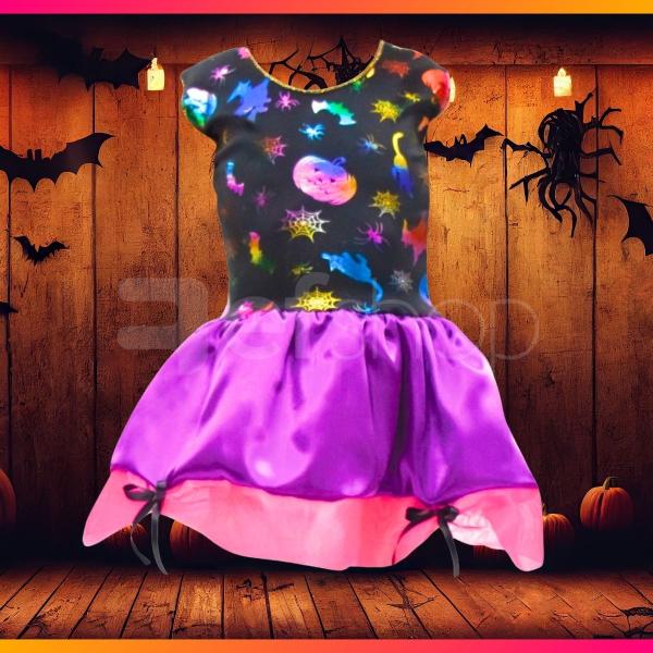 Imagem de Vestido Fantasia Infantil Hallowen Bruxinha Dia das Bruxas Elegante