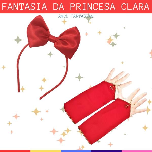 Imagem de Vestido/Fantasia Infantil Princesa Clara Com Luva e Tiara