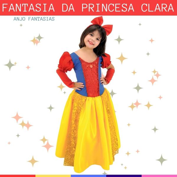 Imagem de Vestido/Fantasia Infantil Princesa Clara Com Luva e Tiara