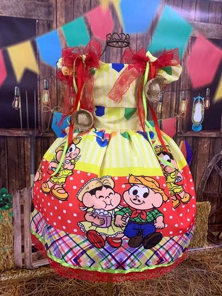 Imagem de Vestido Fantasia Junino Arraial Bebe Menina Tematico Quadrilha