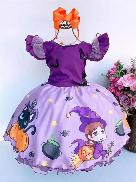 Imagem de Vestido Fantasia Juvenil Lig Lig Temático Bruxinha-Halloween