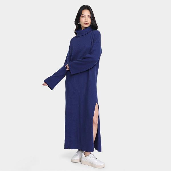 Vestido Farm Gola Alta Textura Feminino