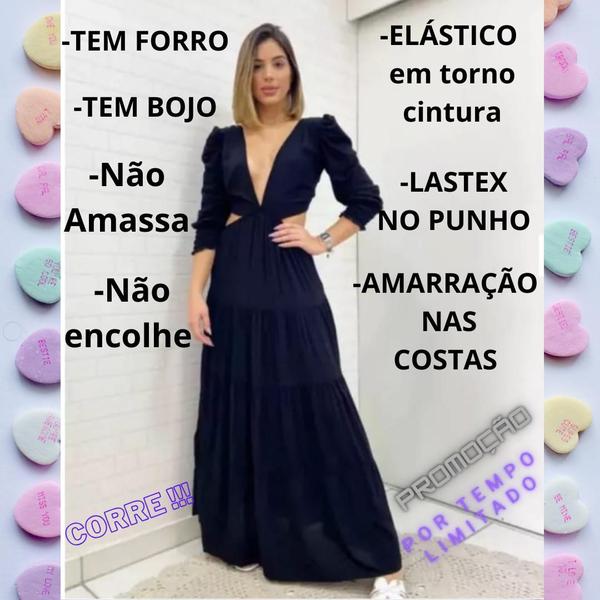 Imagem de Vestido Feminino Longo Manga Longa Decote V Profundo Casamento Crepe Lançamento Luxo Festa Madrinha Princesa