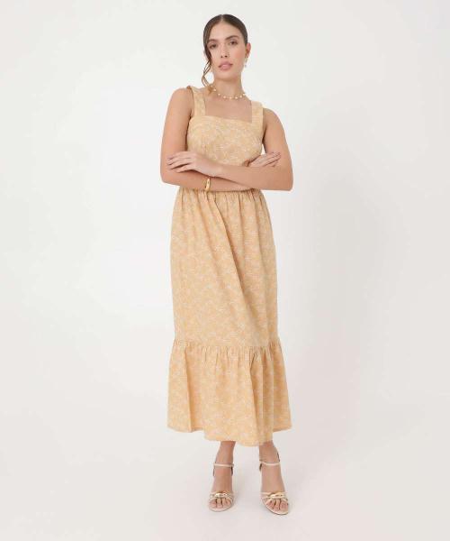 Vestido Feminino Midi Lastex Bordado Marisa-37183