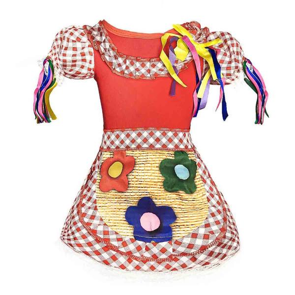 Imagem de Vestido Festa Junina Bebê Xadrez Vermelho 1 á 2 Anos