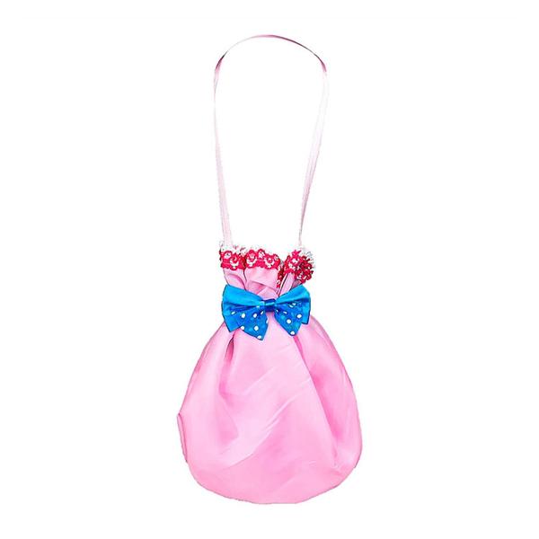 Imagem de Vestido Festa Junina Infantil Rosa Luxo Com Bolsa e Corselet