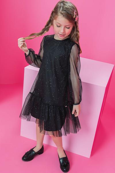 Vestido infantil festa preto fashion