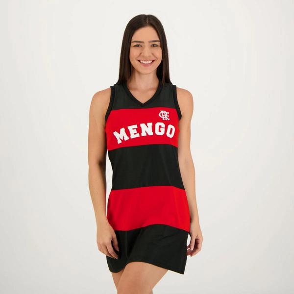 Vestido Flamengo Bass Feminino Preto - Preto - Braziline Imagem de Vestido Flamengo Bass Feminino Preto - Preto