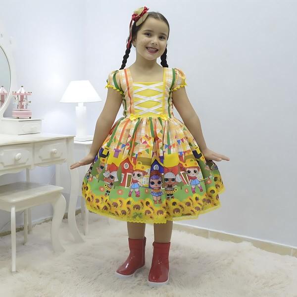 Imagem de Vestido infantil da Lol Surprise Festa Junina de Quadrilha