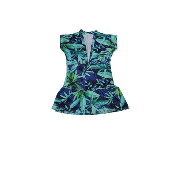 Vestido infantil estampado com proteção UV Maiô Infantil