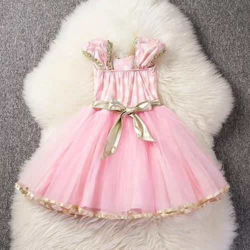 Imagem de Vestido Infantil Fantasia Halloween Carnaval Minnie Minie com Bolinhas Brancas