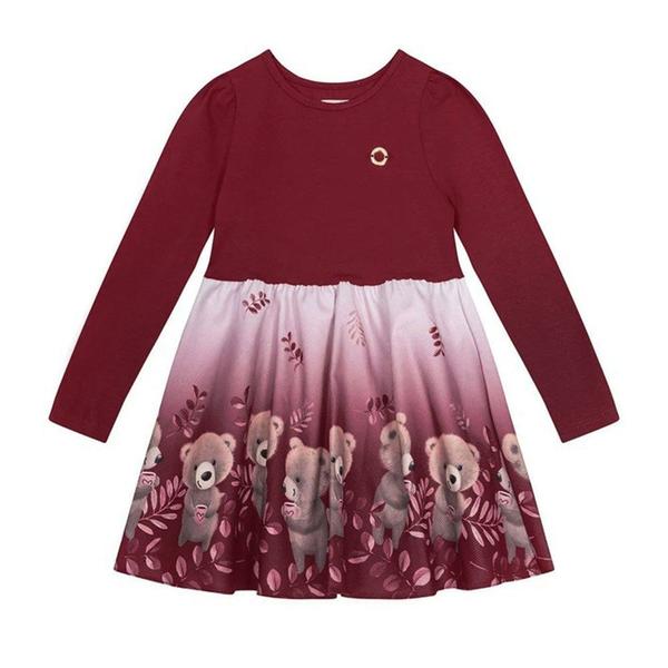 Imagem de Vestido Infantil Feminino Carinhoso ML Bordô - 100011