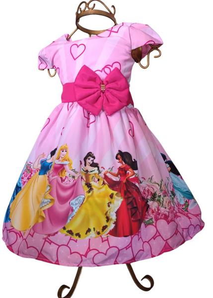 Imagem de Vestido Infantil Festa Fantasia Temático Tema Princesas Luxo