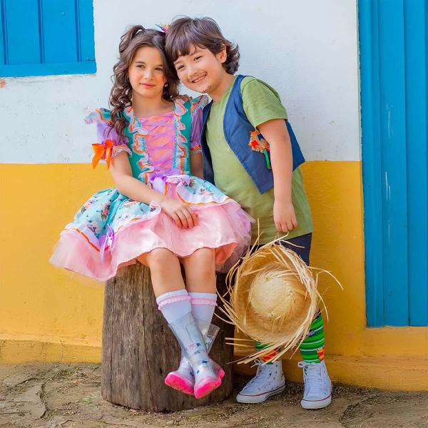 vestido infantil vestido de festa junina super luxo