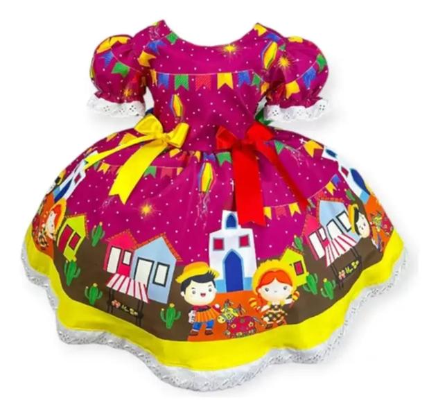 Imagem de Vestido Infantil Junino Luxo- Festa Junina - Quadrilha -