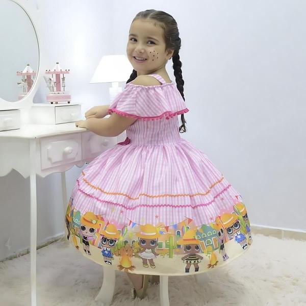 Imagem de Vestido infantil tema Festa Junina da Lol Surprise