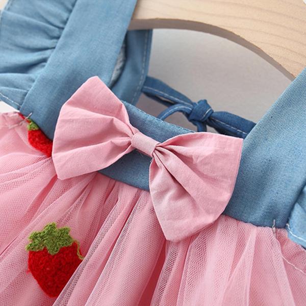 Imagem de Vestido Jeans Bordado Infantil - Estilo Princesa - Festa de Verão