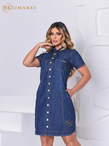 Vestido Jeans Moda Feminina Evangélica Estilo Moderno Casual