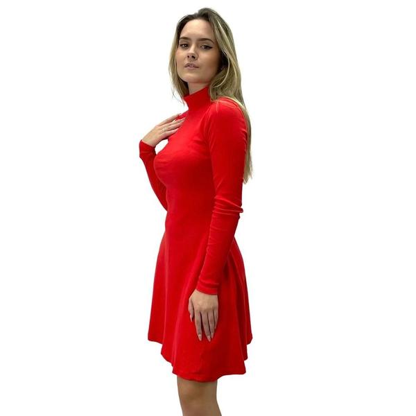 Imagem de Vestido Malwee Canelado Manga Longa Curto Feminino