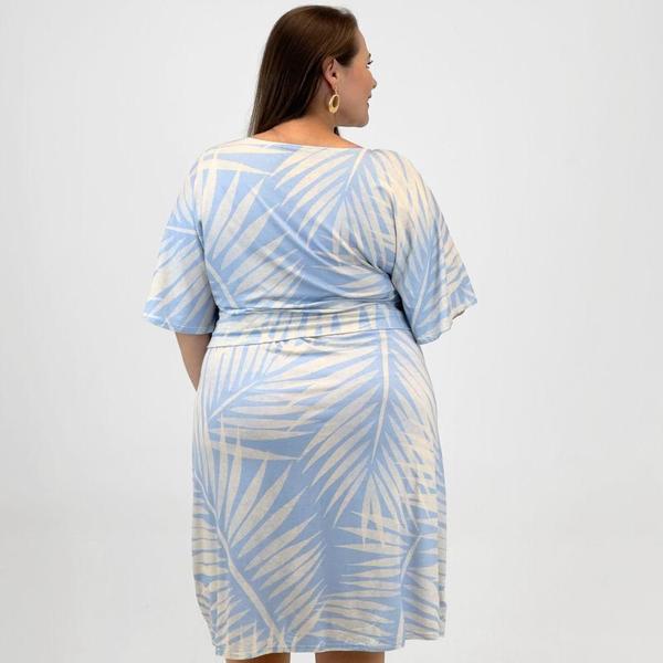 Imagem de Vestido Malwee Plus Size Curto Estampado Manga Curta Feminino