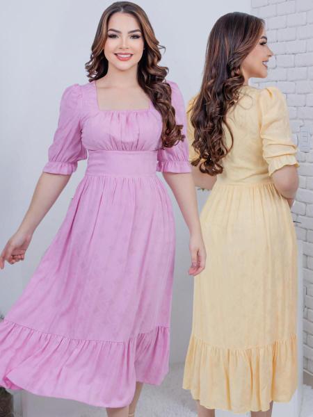 Vestido Maxi Midi com Manga Princesa Soltinho Festa Convidada - Vestido de Festa Imagem de Vestido Maxi Midi com Manga Princesa Soltinho Festa Convidada
