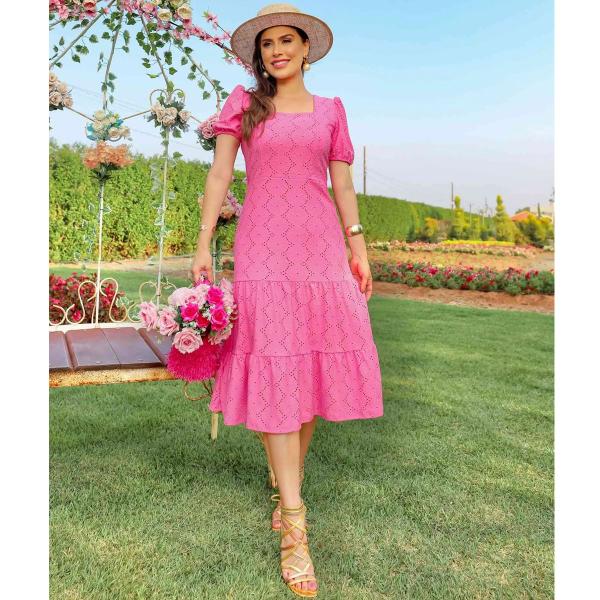 Imagem de Vestido Midi Simone em Malha Lasie Rosa