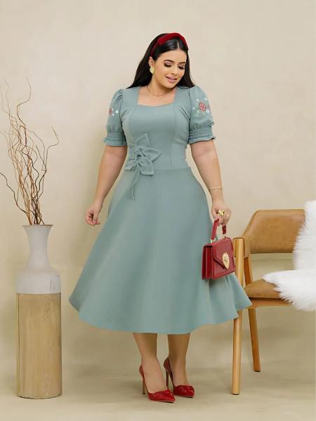 Vestido Midi Soltinho Elegante de Festa Formatura Convidada Social