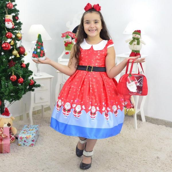 Imagem de Vestido Papai Noel Com Bolsa Vermelha e Arvore de Montar